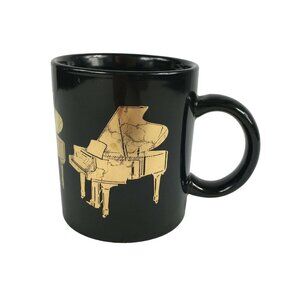 Albert Elovitz Piano Coffee Mug Cup 1987 Gold Metallic